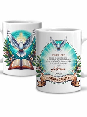 Caneca minha crisma com nome e data cerâmica 325ml modelo 1