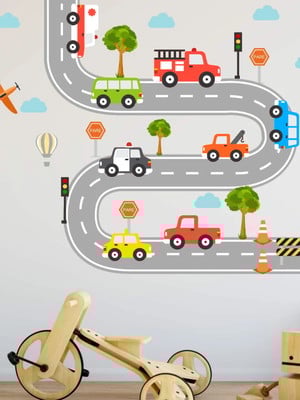 Adesivo de parede pista transportes