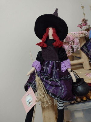 Boneca bruxa tilda halloween, decoração halloween