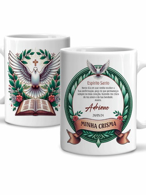 Caneca minha crisma com nome e data cerâmica 325ml modelo 2