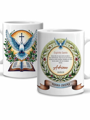 Caneca minha crisma com nome e data cerâmica 325ml modelo 4
