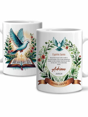 Caneca minha crisma com nome e data cerâmica 325ml modelo 5
