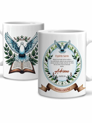 Caneca minha crisma com nome e data cerâmica 325ml modelo 6