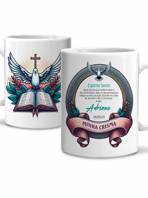 Caneca minha crisma com nome e data cerâmica 325ml modelo 8