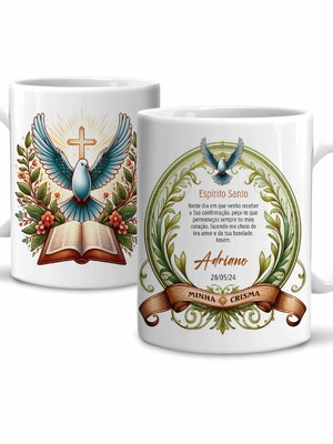 Caneca minha crisma com nome e data cerâmica 325ml modelo 3