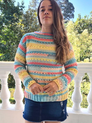 Blusa de crochê de lã blusa de lã