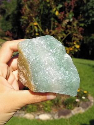 Quartzo verde com quartzo leitoso bruto 277 g