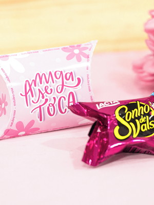 Caixinha com bombom- outubro rosa