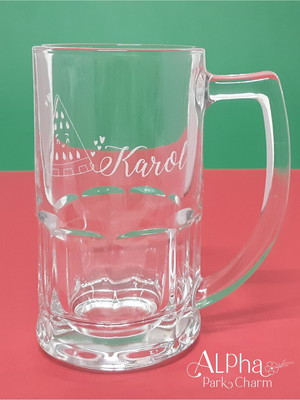 Caneca de cerveja personalizada de vidro 340ml