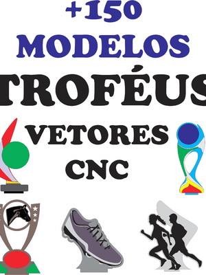 +150 modelos vetores de trofeus editável cnc laser router