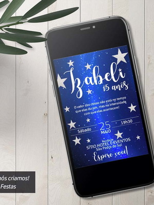 Convite digital com estrelas