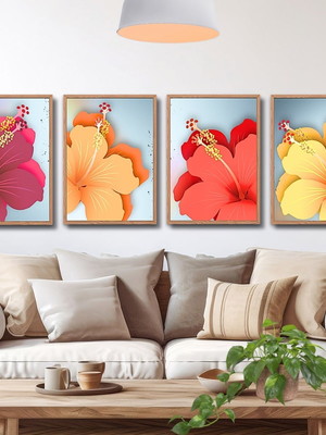 Quadros digitais - hibiscos