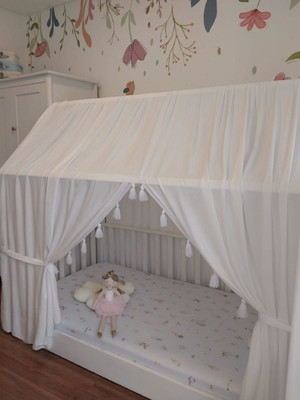 Cortinado para cama casinha solteiro