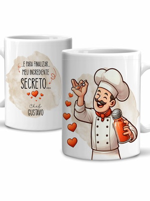 Caneca chef cozinheiro personalizada com nome modelo 2