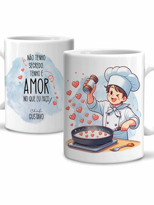 Caneca chef cozinheiro personalizada com nome modelo 6