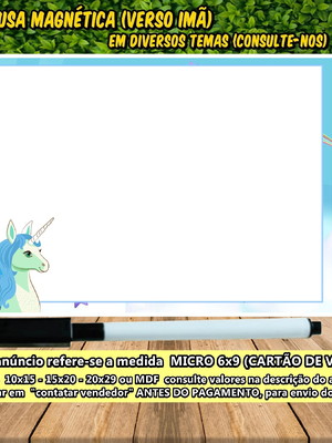 Lousa magnética unicornio