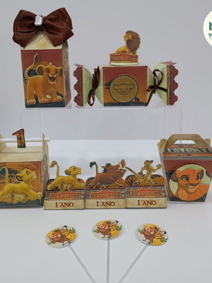 Kit festa 70 peças- rei leão - lembrancinha personalizada