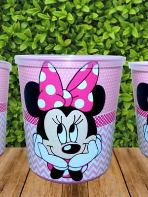 Lata tipo ninho minnie rosa kit com 15 und(vazio)