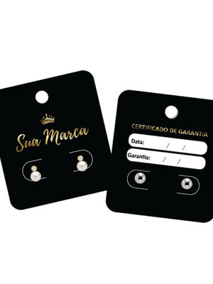 500 cartela de brincos personalizadas tags frente e verso