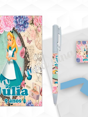 Bloquinho grande com caneta alice personalizada