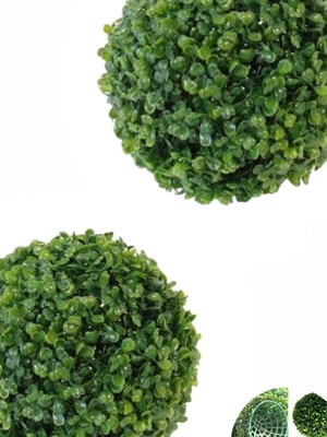 Kit 2 bolas buchinho grama artificial decorativa 13cm