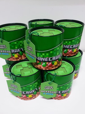Lembrancinha minecraft - tubolata personalizada tampa preta