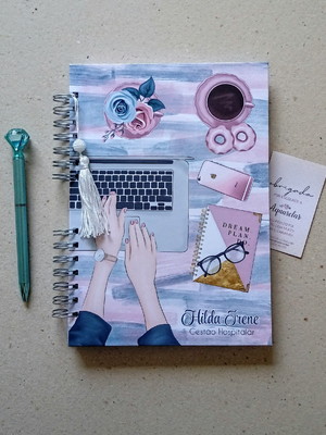 Caderno escolar capa dura personalizada 8 matérias