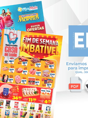 Criação arte digital encarte mercado supermercado produtos