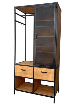Arara industrial com prateleiras e gavetas - closet e quarto