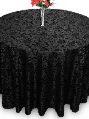 5 toalha de mesa redonda jacquard preto 8 lugares festa