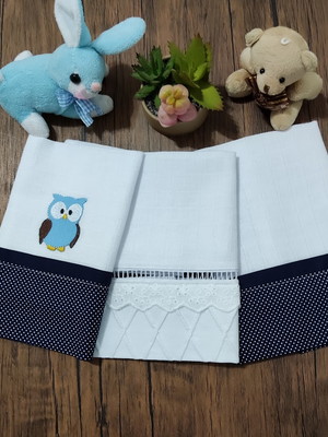 Kit fraldinha de boca com 3 fraldinhas