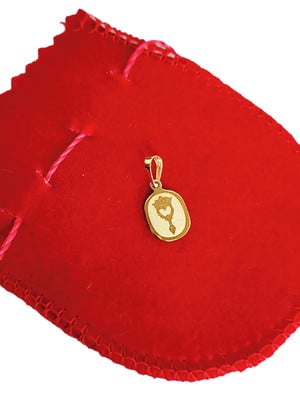 Pingente de ouro 18 quilates orixás espelho oxum pg46 1 cm