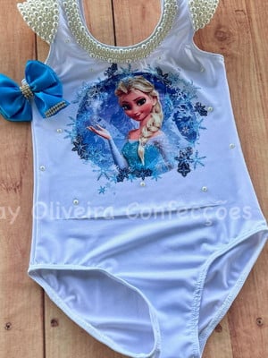 Collant da frozen com ombro bordado de pérolas 003