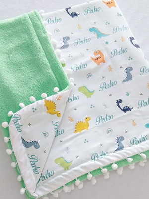 Manta para bebê personalizada dinossauros baby