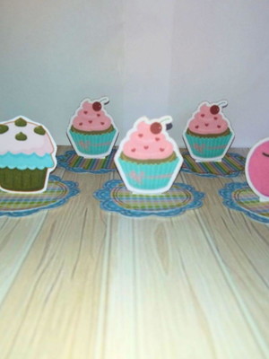 Apliques 3d confeitaria com 10 unidades