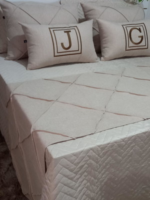 Kit luxo linho cama posta personalizado