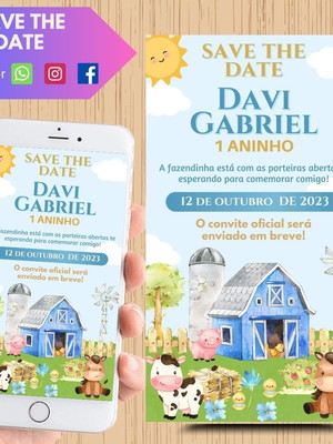 Save the date digital fazendinha modelo 1