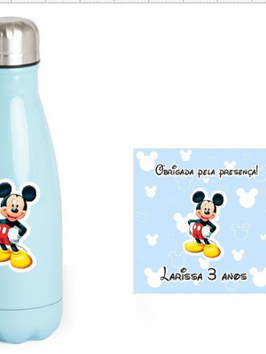 Garrafa térmica personalizada como desejar com fita e tag
