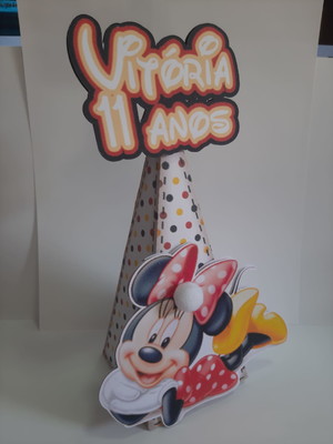 Caixa pirâmide minnie de vermelho