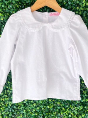 Camisete branco manga longa 4 anos para menina