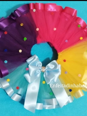 Saia tutu bebê colorida