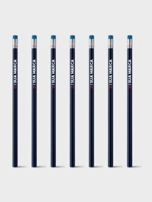 50 lápis azul escuro com borracha
