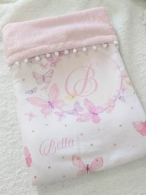 Manta para bebê personalizada borboletas