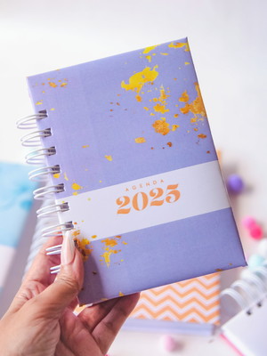 Agenda 2025 - a6, capa dura , anotações, metas e objetivos.