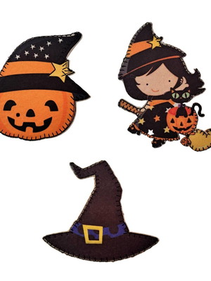 Halloween patch aplique bordado termocolante 3un