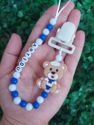 Prendedor de chupeta personalizado ursinho