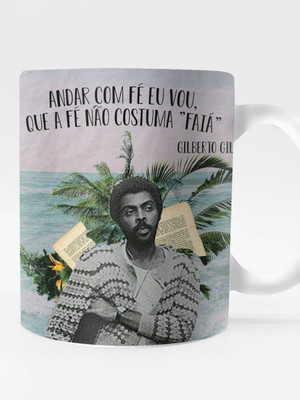 Caneca gilberto gil andar com fé personalizada premium