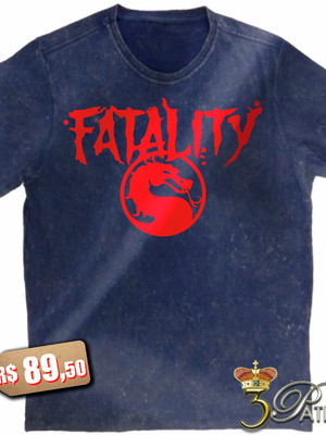 Camiseta mk fatality 100% algodão premium marmorizado