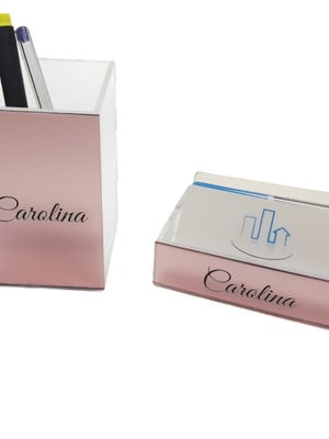 Porta canetas e porta cartão personalizados