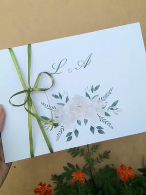 Convite casamento personalizado verde